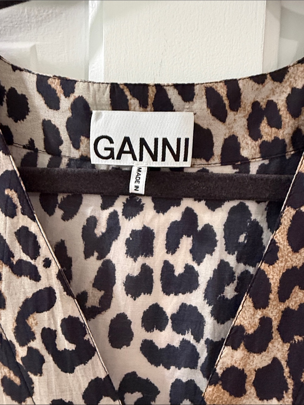 Ganni Tan and Black Leopard Print Short Dress - Picture 2 of 4